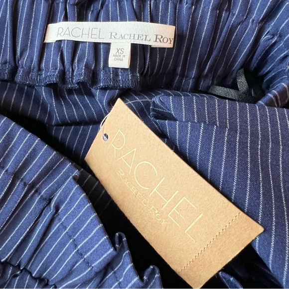 NWT RACHEL Rachel Roy Women's Smocked Off-The-Shoulder Dress Pin Stripe - Picture 3 of 8